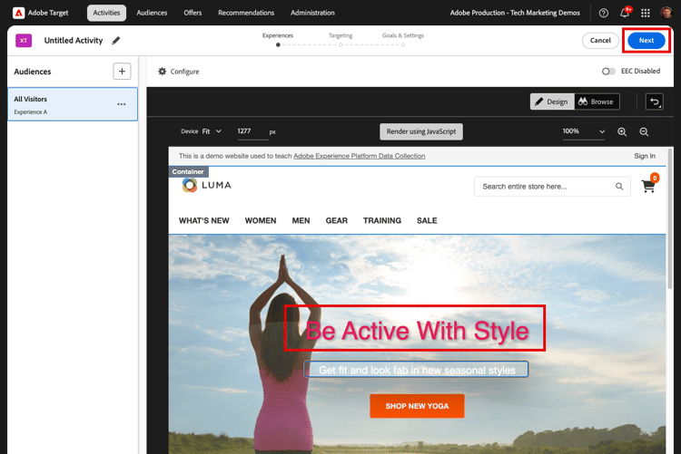 Modification du VEC cible