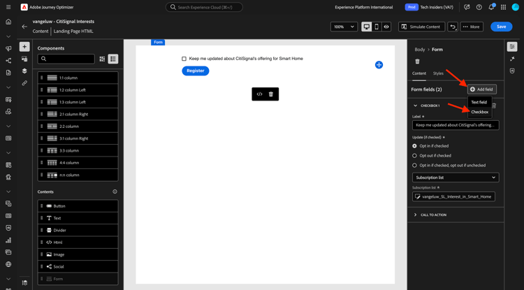 Landing pages
