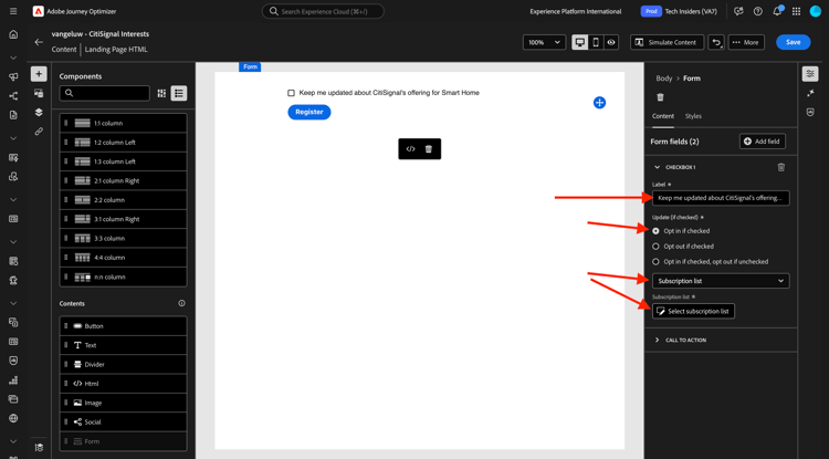 Landing pages