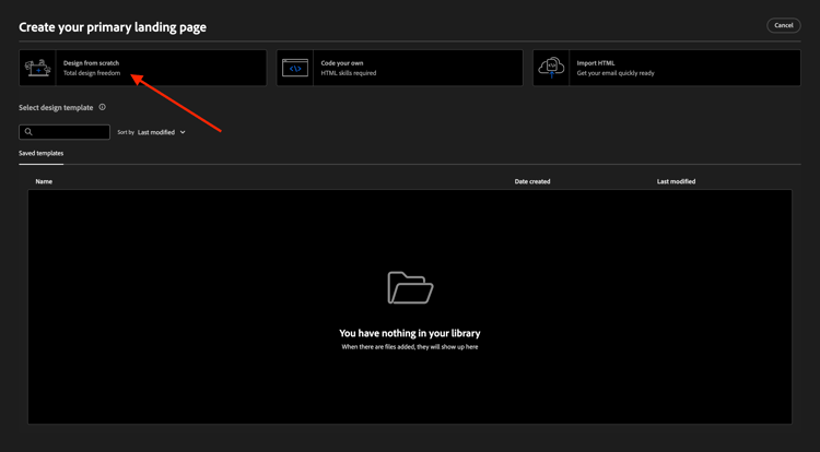 Landing pages