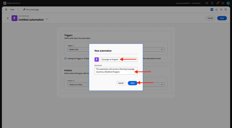 Planification Workfront