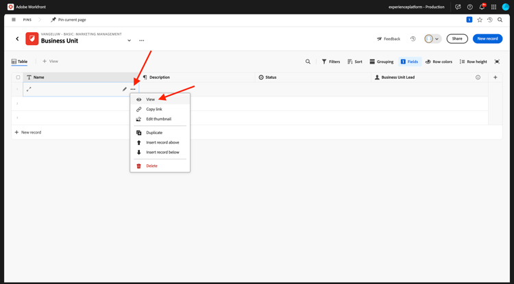 Planification Workfront
