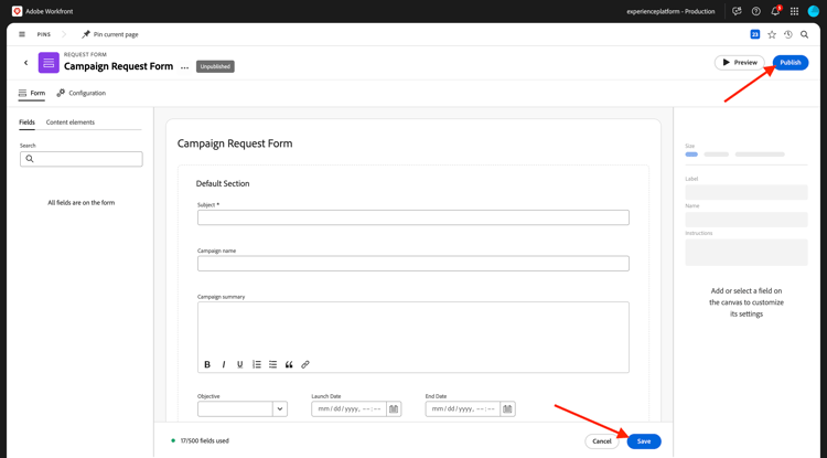 Planification Workfront