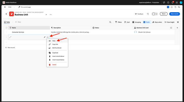 Planification Workfront