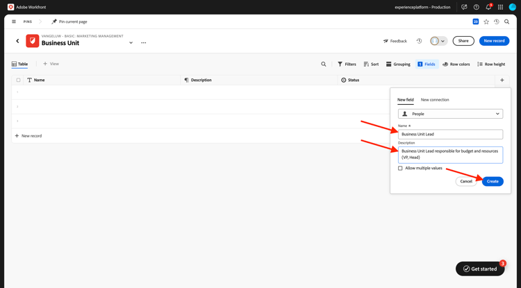 Planification Workfront