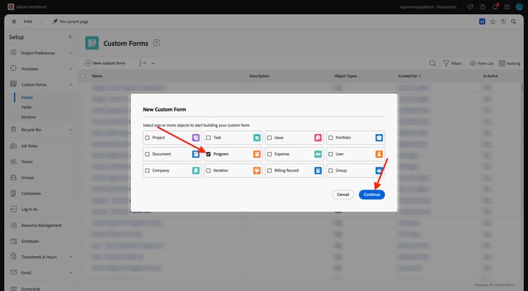 Planification Workfront