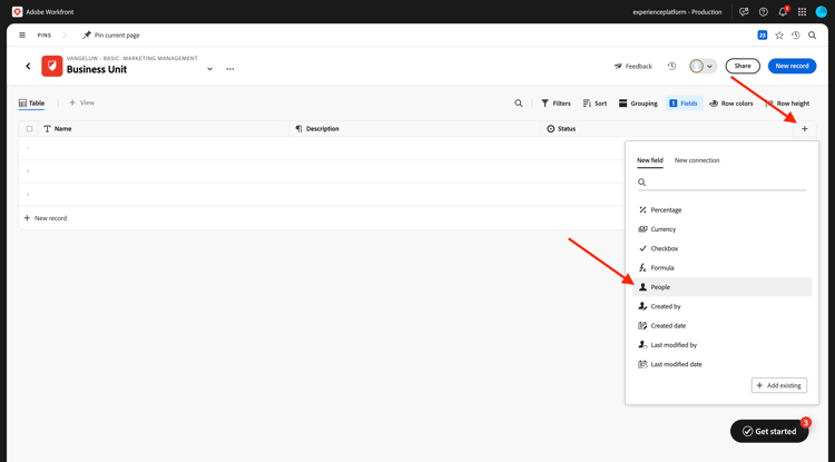 Planification Workfront