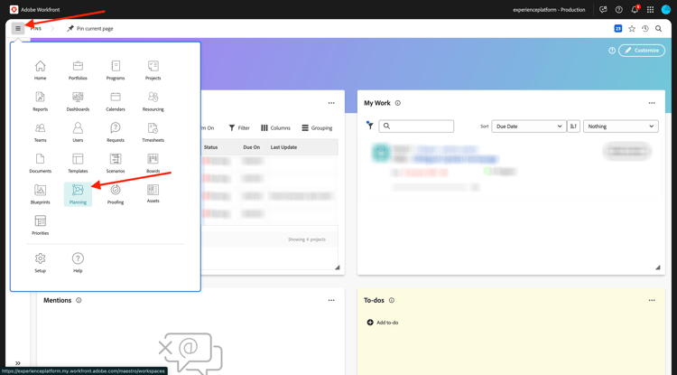 Planification Workfront