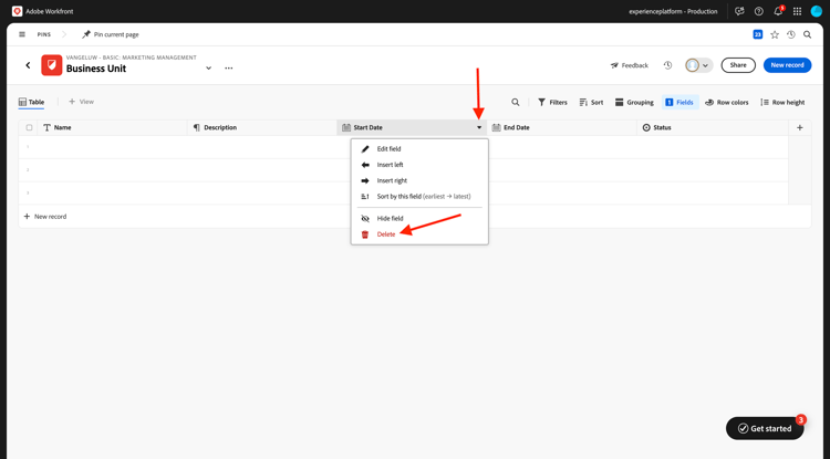 Planification Workfront