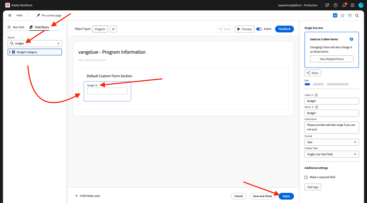 Planification Workfront