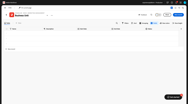 Planification Workfront