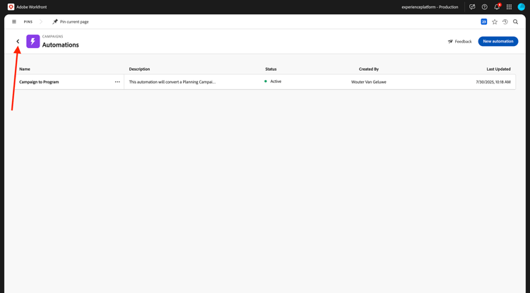 Planification Workfront