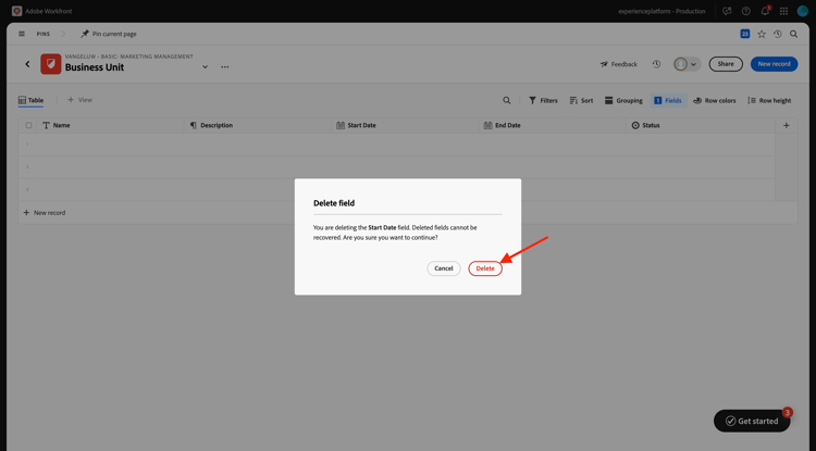 Planification Workfront
