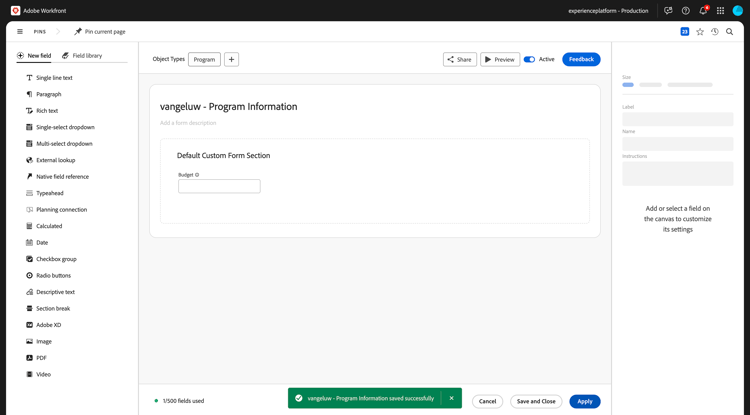 Planification Workfront