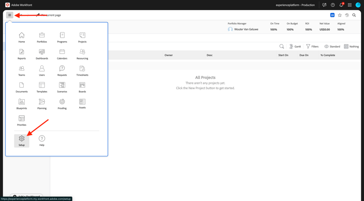 Planification Workfront