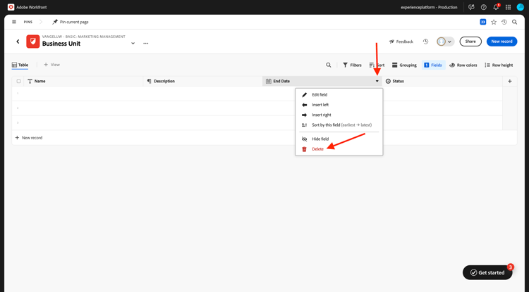 Planification Workfront