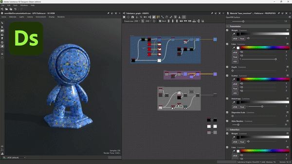 Prise en charge d’OpenPBR dans Substance 3D Designer et comparaisons avec d’autres DCC