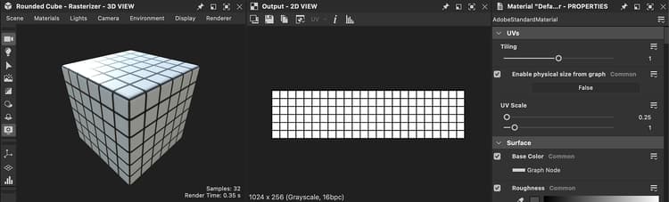 échelle U V différente