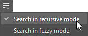 Options de recherche Node Finder