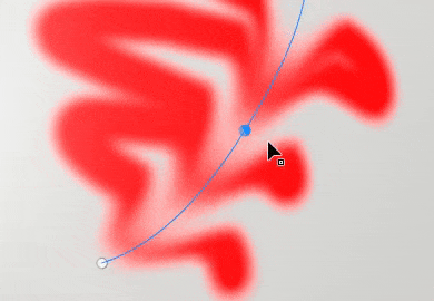Gif montrant un outil de tracé en mode Doigt