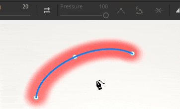 Gif indiquant l’édition de la pression par vertex
