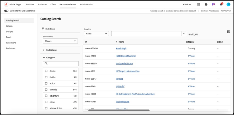 Actualisation de l’interface utilisateur de Recommendations