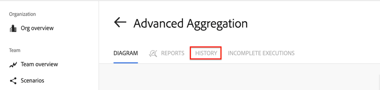 onglet historique