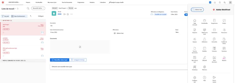 Accueil et Menu principal