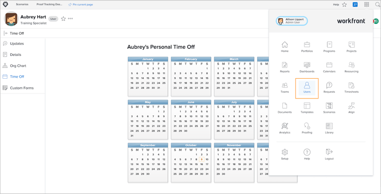 utilisateur et utilisatrice dans le menu principal