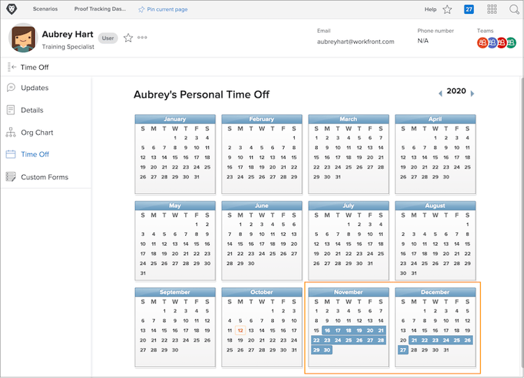 calendrier personnel