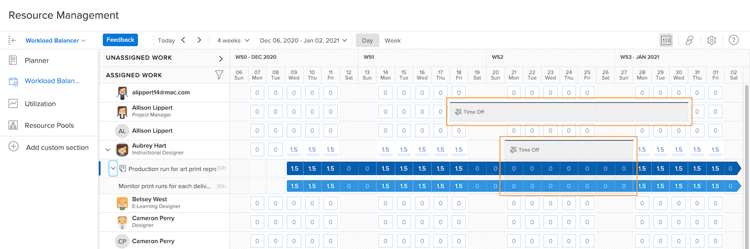 Barre grise des congés