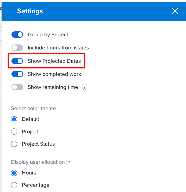 afficher les dates projetées
