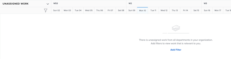 zone de travail non affecté