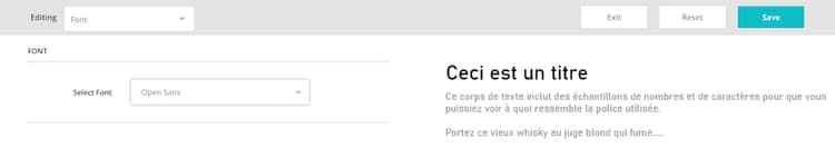 L’option Police dans le menu Apparence pour le Brand Portal