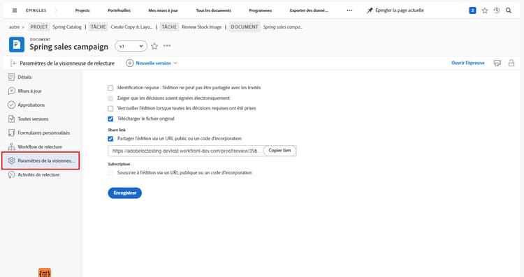 Une image des Paramètres de la visionneuse de BAT tirée de la page du BAT avec l’option Paramètres de la visionneuse de BAT en surbrillance dans le menu du panneau de gauche.