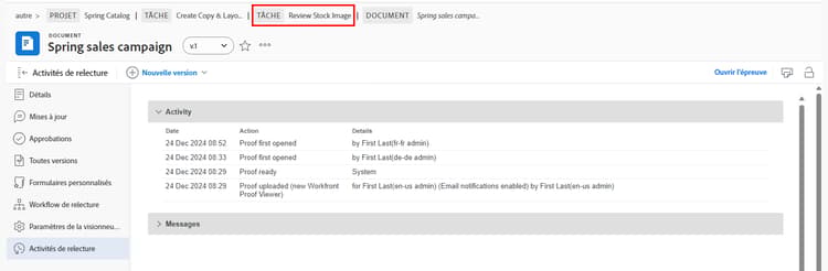 Image du cheminement de navigation dans l’en-tête.