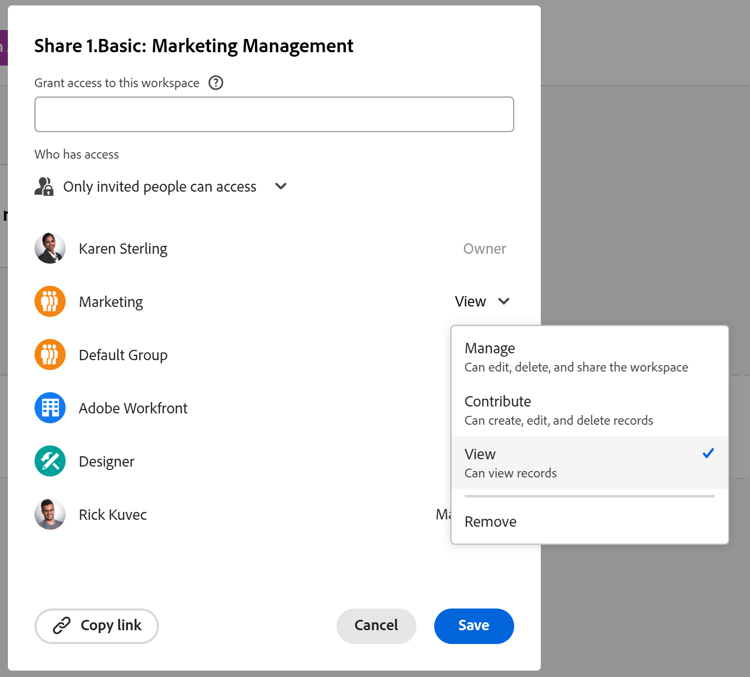 Partager l’interface utilisateur avec des groupes