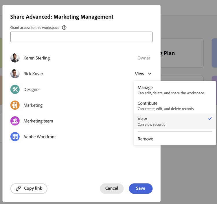 Partager l’interface utilisateur avec des groupes