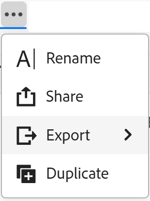 Menu Plus d’une vue