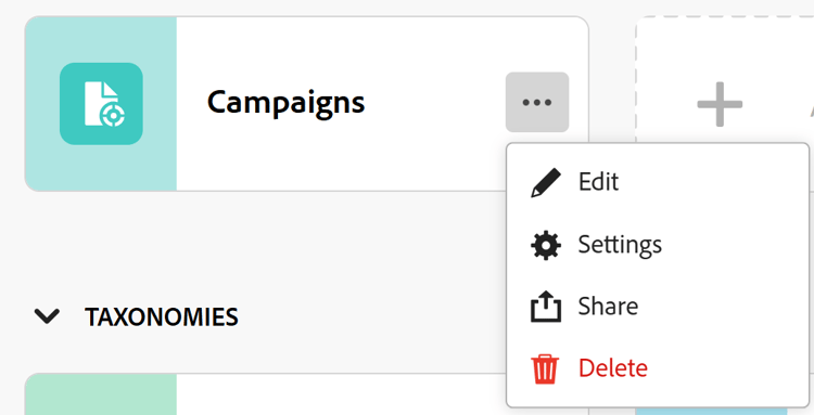 Autres options de menu de la carte de type d’enregistrement