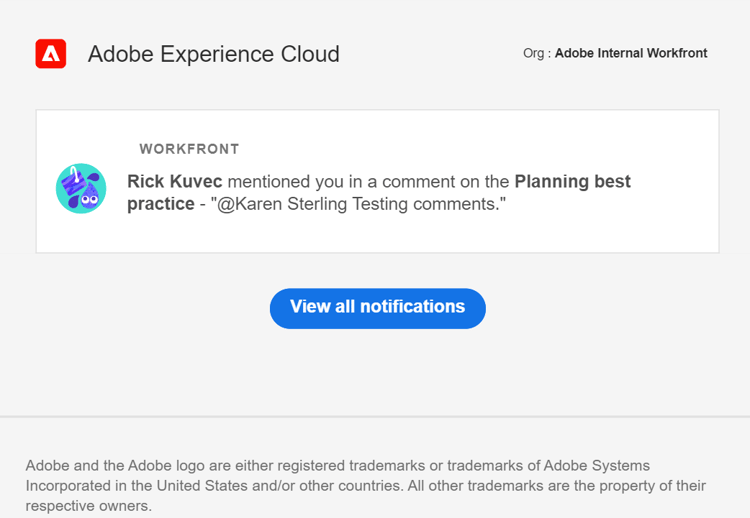 Exemple de notifications par e-mail