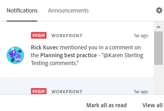 Exemple de notification in-app