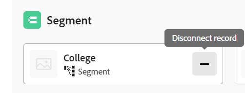 Icône Déconnecter l’enregistrement avec une info-bulle sur l’onglet Connexions