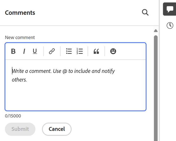 Zone de commentaire vide dans l’enregistrement