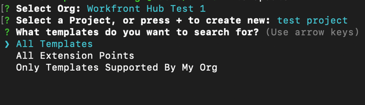 Sélectionner un projet