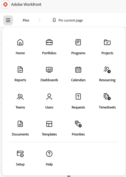Menu principal