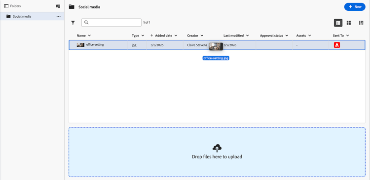 Glisser-déposer la version du document