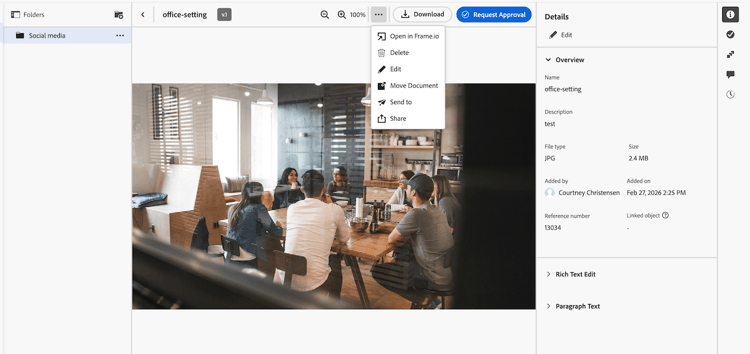Icône de menu Plus de détails du document