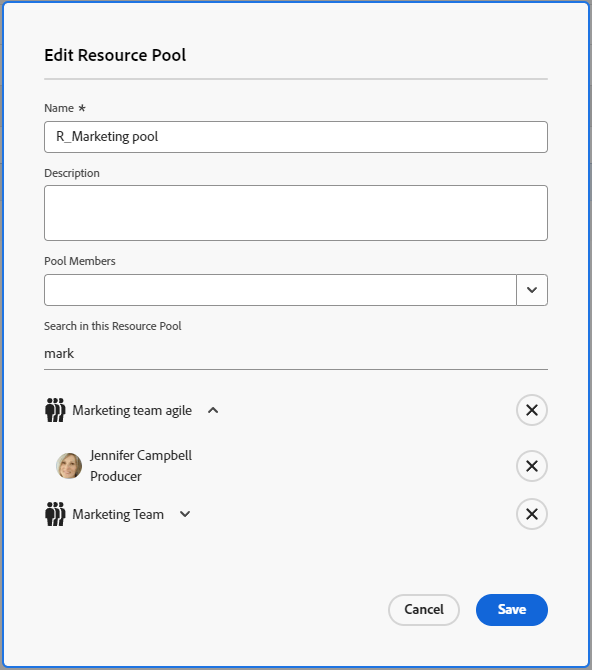 Supprimer des utilisateurs du pool de ressources
