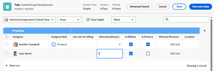 Modifier les attributions